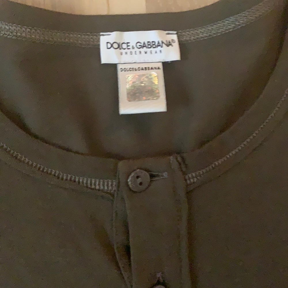 Dolce & Gabbana Militare olive green henley, XS